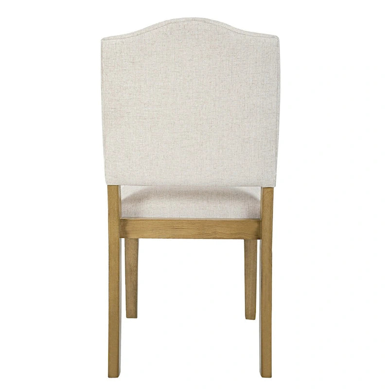 Chaise de salle à manger rembourrée à dossier ouvert – Tissu texturé crème (lot de 1)