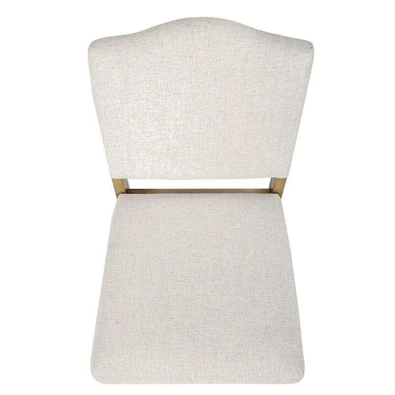 Chaise de salle à manger rembourrée à dossier ouvert – Tissu texturé crème (lot de 1)