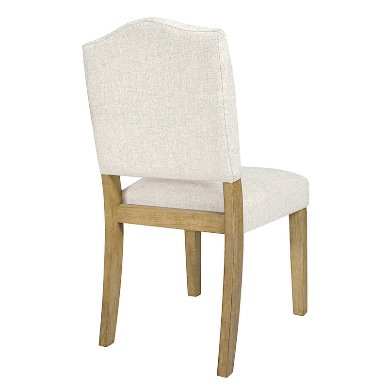 Chaise de salle à manger rembourrée à dossier ouvert – Tissu texturé crème (lot de 1)