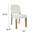 Chaise de salle à manger rembourrée à dossier ouvert – Tissu texturé crème (lot de 1)