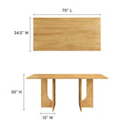 Table à manger rectangulaire en bois 70