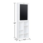 Table de bureau pliante avec meuble de rangement et étagères inférieures, Bureau d'ordinateur avec rangement, Blanc