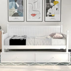 Lit de repos moderne double avec lit gigogne et rangement dissimulé White+Trundle