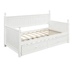 Lit de repos moderne double avec lit gigogne et rangement dissimulé White+Trundle