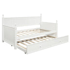 Lit de repos moderne double avec lit gigogne et rangement dissimulé White+Trundle