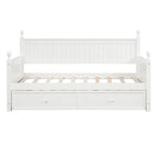 Lit de repos moderne double avec lit gigogne et rangement dissimulé White+Trundle