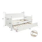 Lit de repos moderne double avec lit gigogne et rangement dissimulé White+Trundle