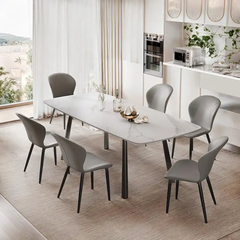 Lot de 3/6/9/12 chaises de salle à manger modernes en cuir PU - Confortables, faciles à nettoyer, design contemporain pour cuisine ou salle à manger