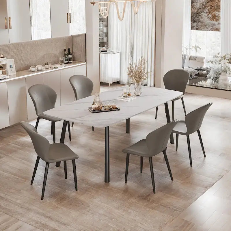 Lot de 3/6/9/12 chaises de salle à manger modernes en cuir PU - Confortables, faciles à nettoyer, design contemporain pour cuisine ou salle à manger