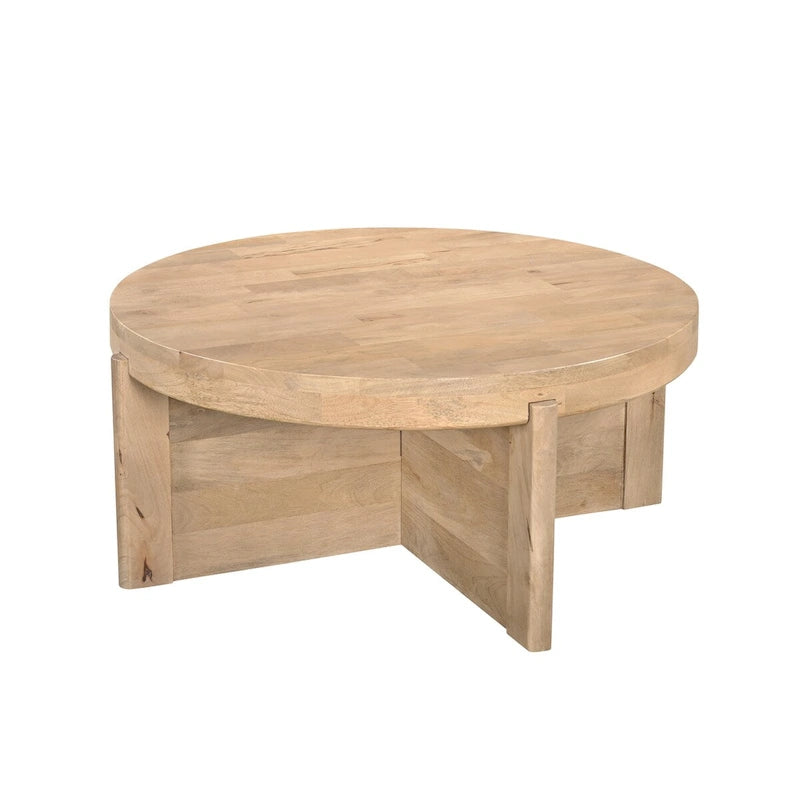Table basse ronde en bois massif