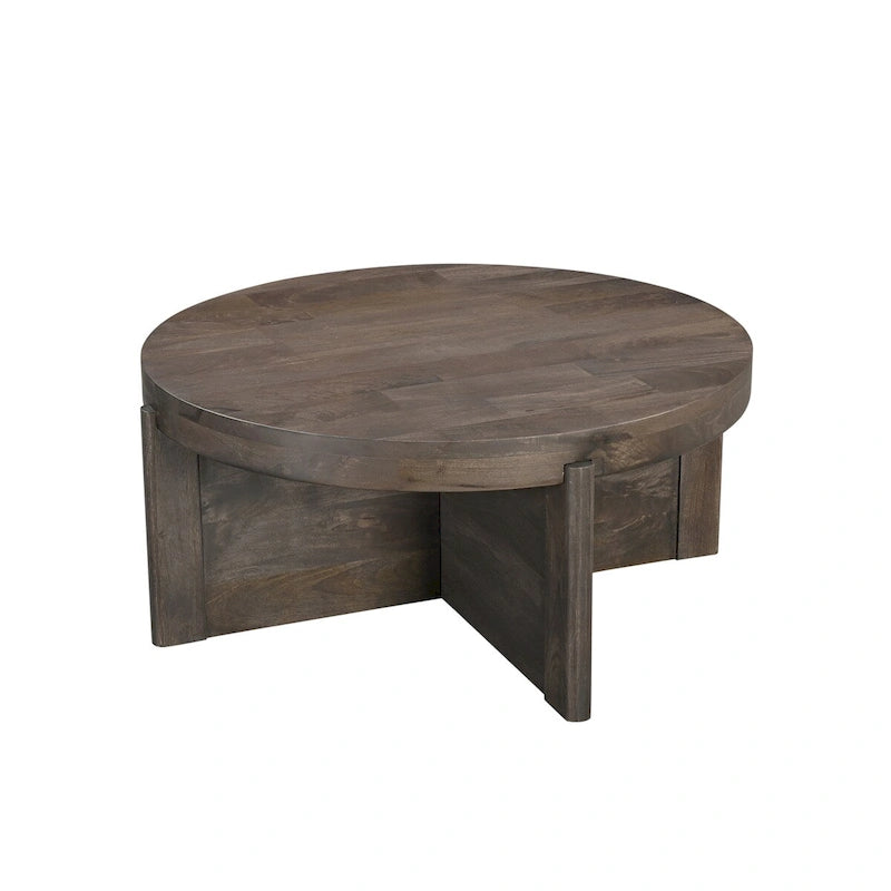 Table basse ronde en bois massif