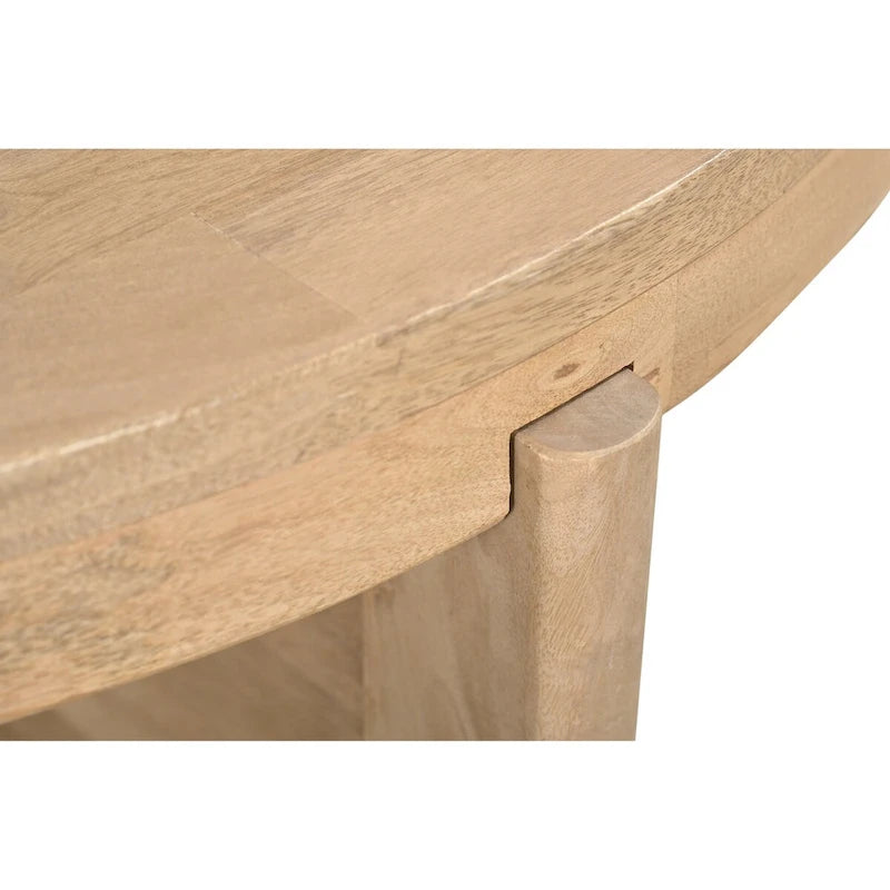 Table basse ronde en bois massif