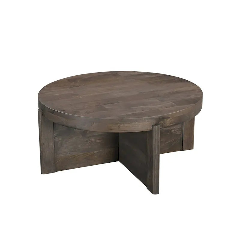 Table basse ronde en bois massif