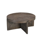 Table basse ronde en bois massif