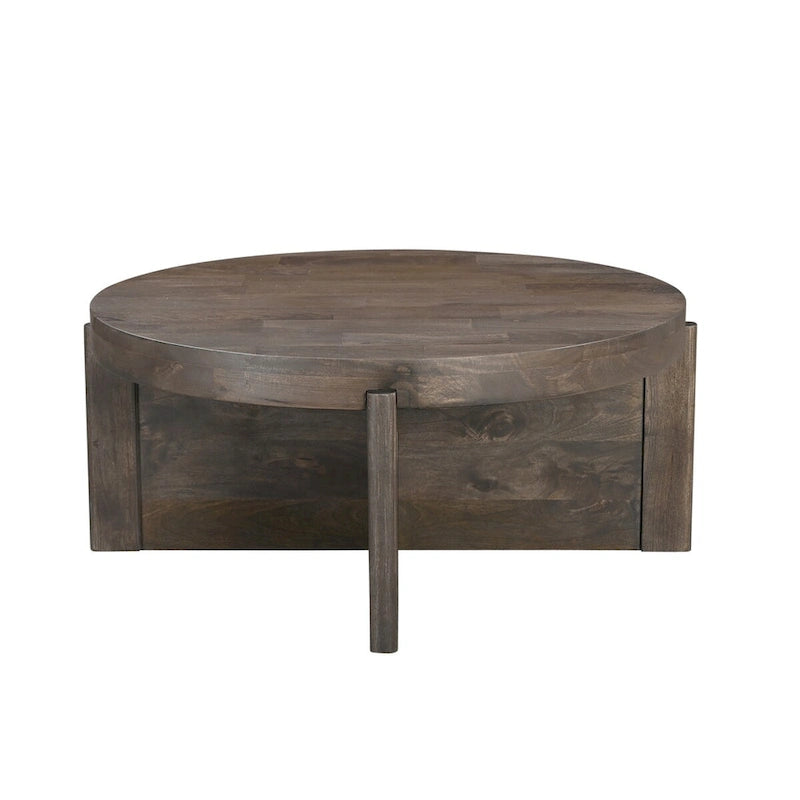 Table basse ronde en bois massif