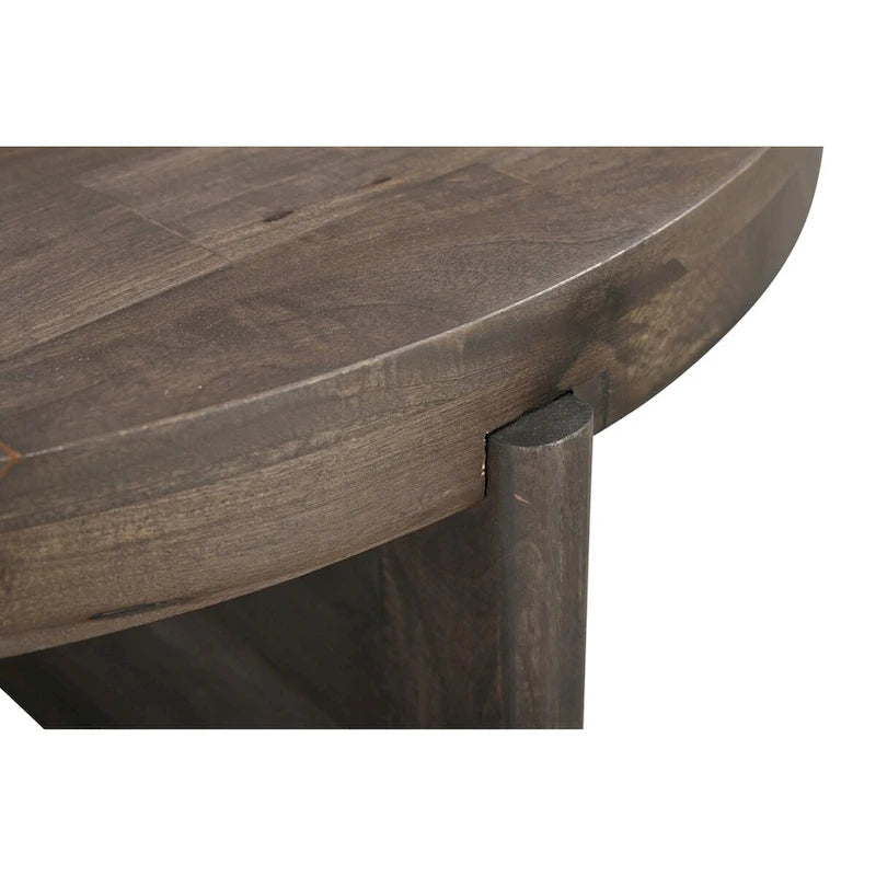 Table basse ronde en bois massif